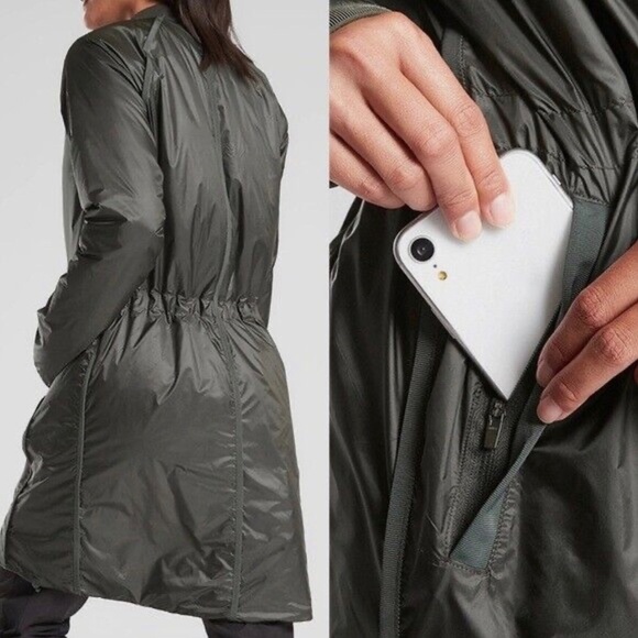 Athleta Summit PrimaLoft Shell Dark Green Insulated Lightweight Jacket size XXS - Picture 2 of 8